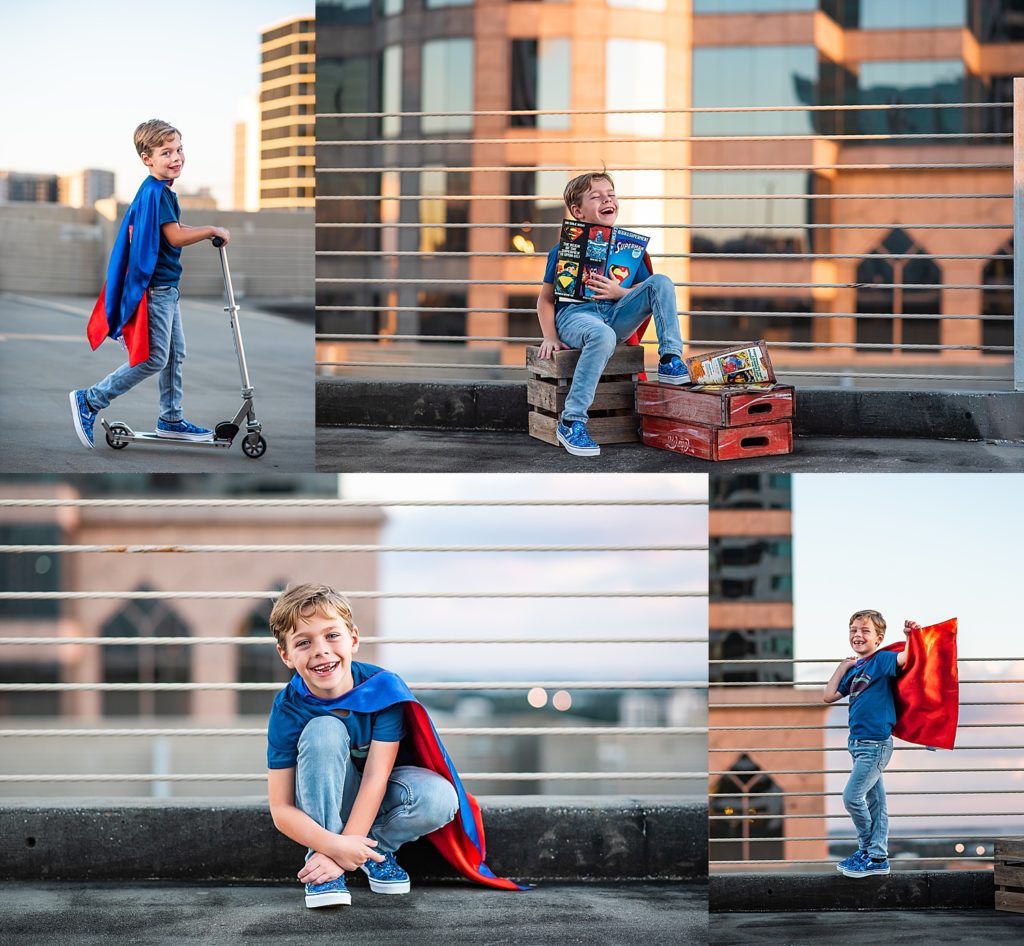 parking garage session, tampa, super hero