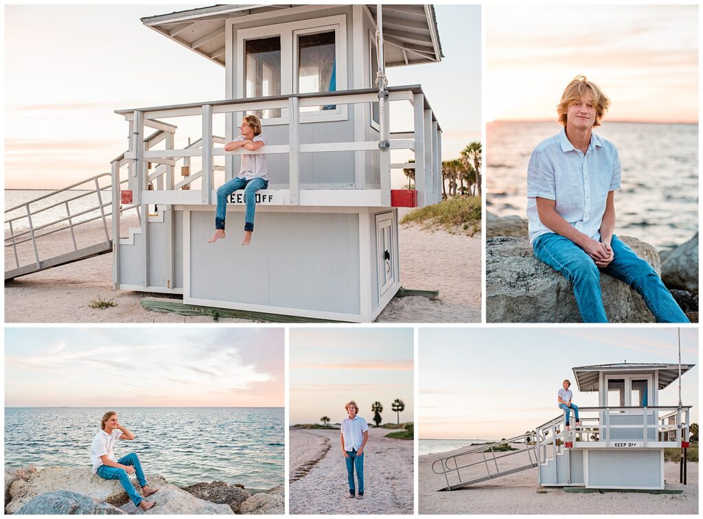 senior session, teens, guys, tampa bay, beach 