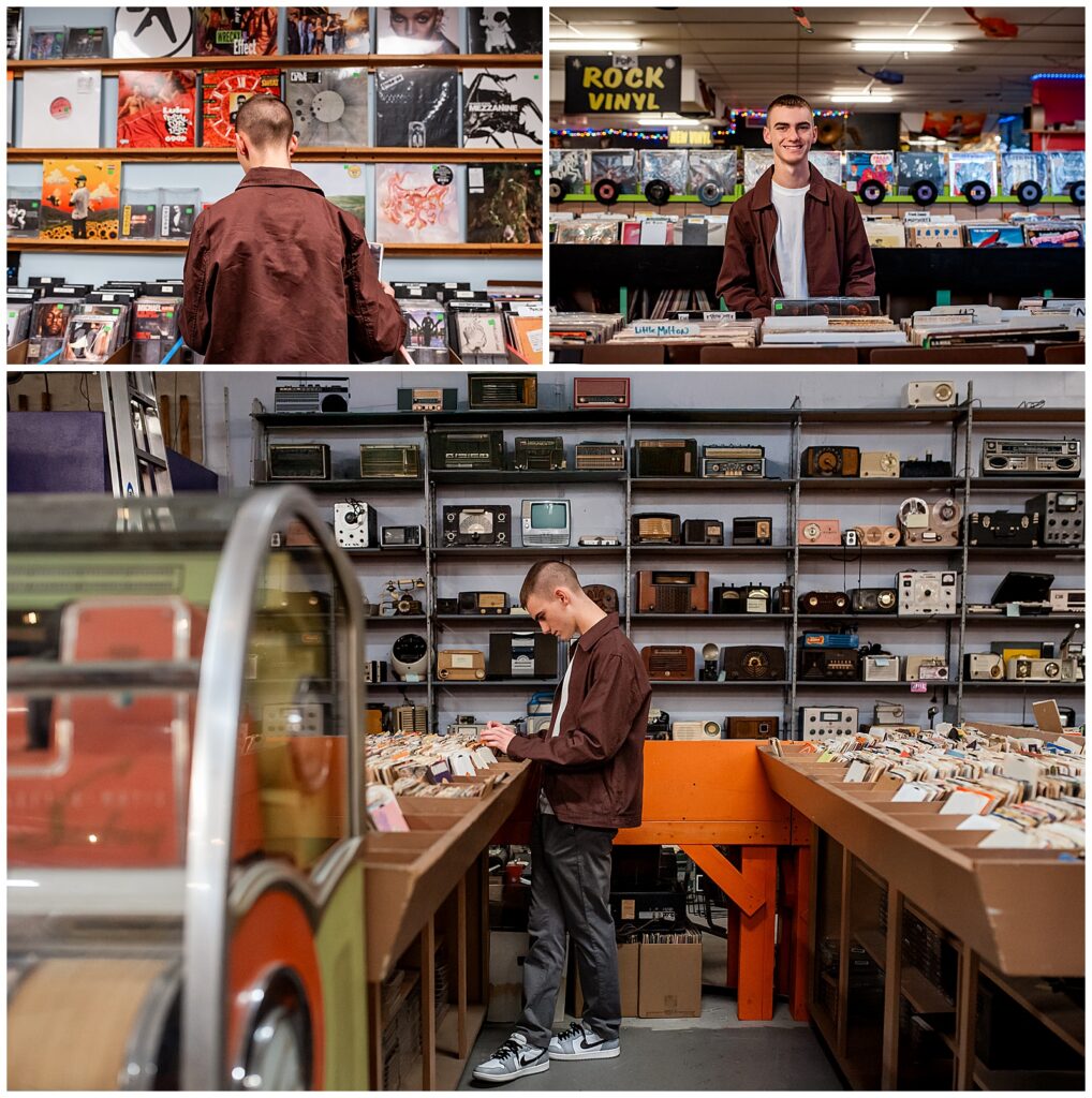 record store, vintage music, senior, boy session