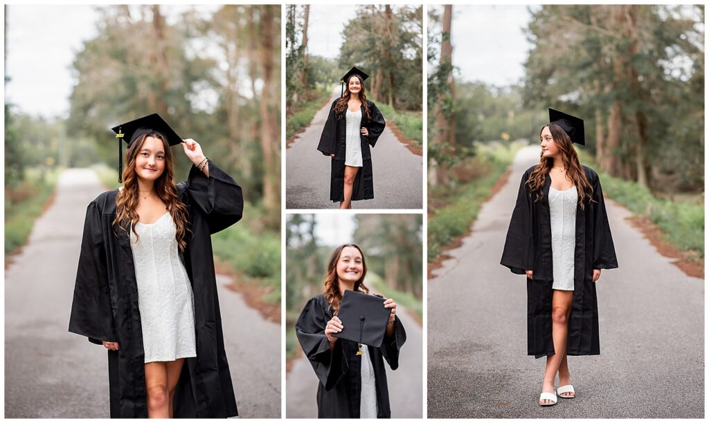 Cap and Gown, Country Road, Senior Session, High School, Morning Beautiful Photography