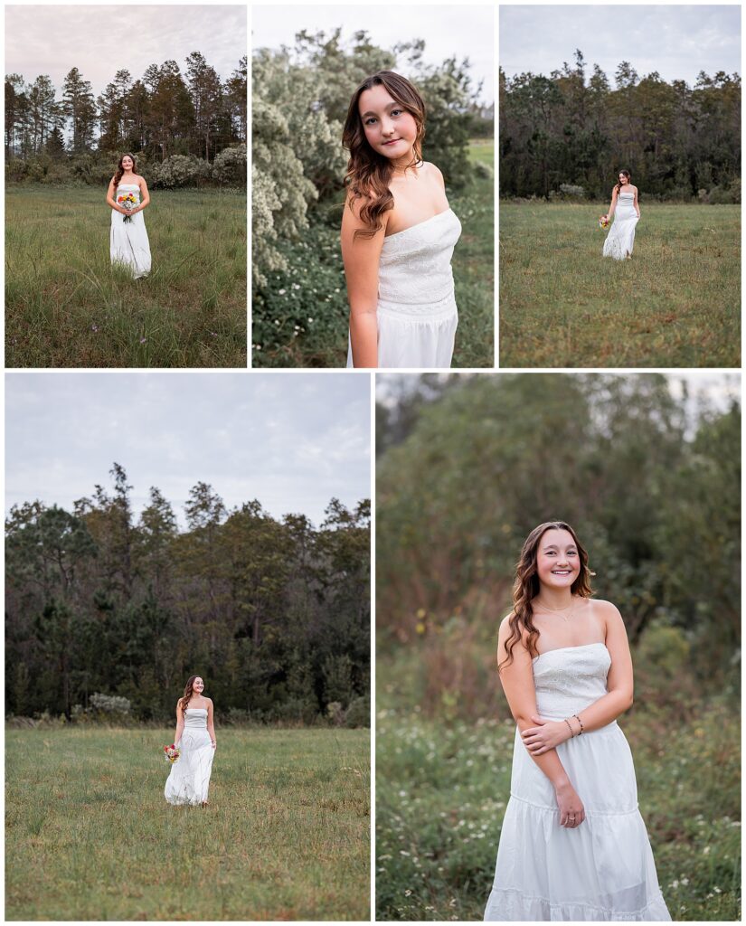 Open Field, Senior Session, Long Dress, High School Grad